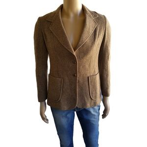 Vintage 70s Huk A Poo Womens Blazer SZ 11 Wool